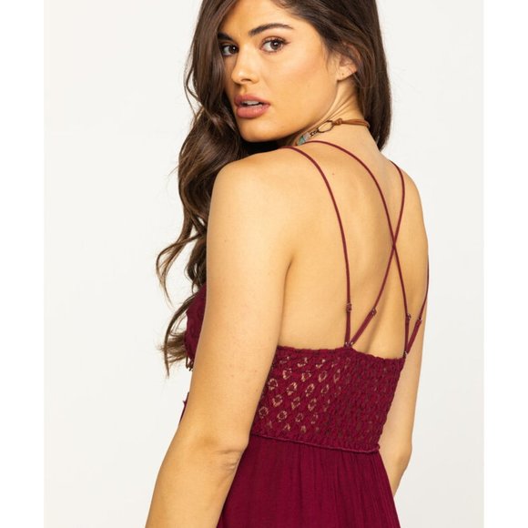 NWT Free People Adella Slip Wine Deep Red S M L - Picture 5 of 12